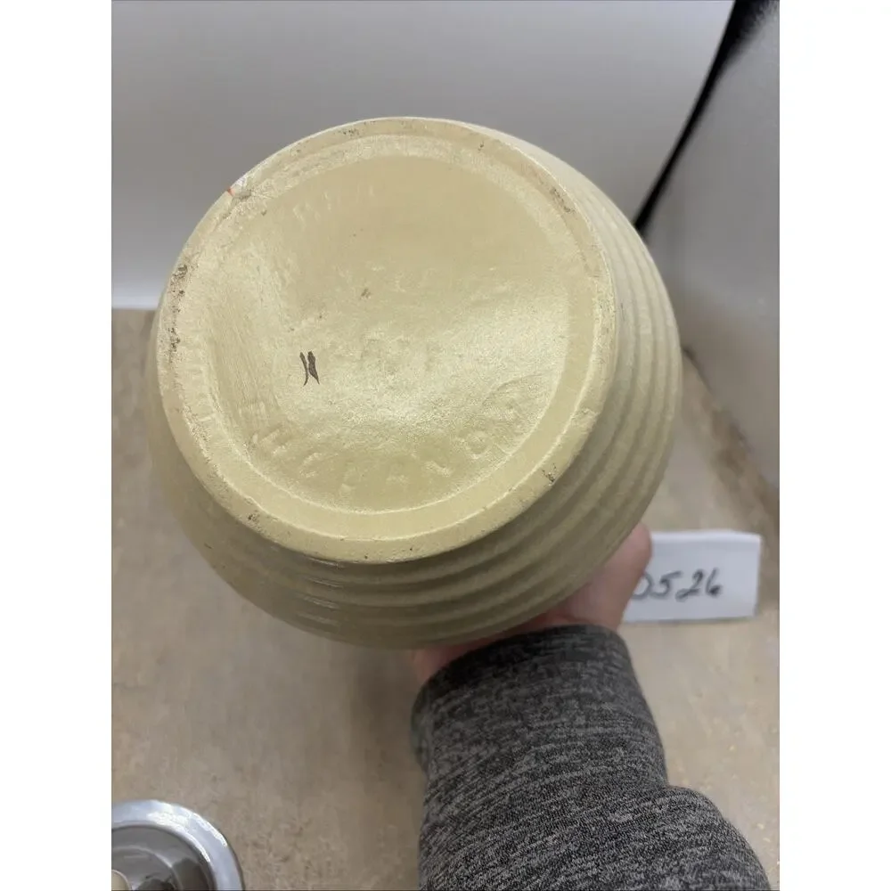 Vintage, Brentleigh Ware Bramley Pottery Biscuit Barrel Chrome Lid and Handle